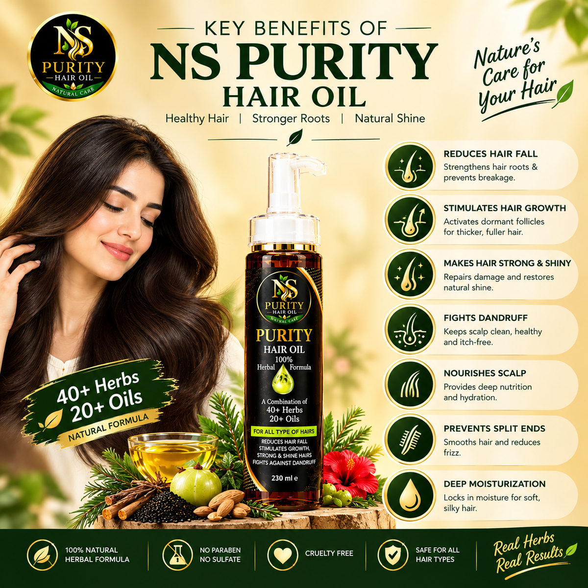 NS Purity Hair Oil – 40+ Herbs + 20+ Nourishing Oils
