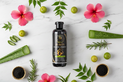 Black Shampoo Flat Lay
